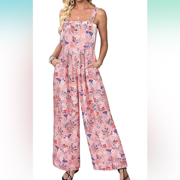 Floral Pink Jumpsuit - Picture 1 of 15